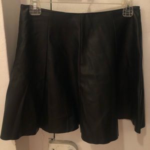 Aqua faux leather skirt (size small)